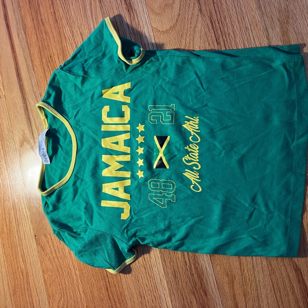 Green Kids Shirt with Yellow Accents